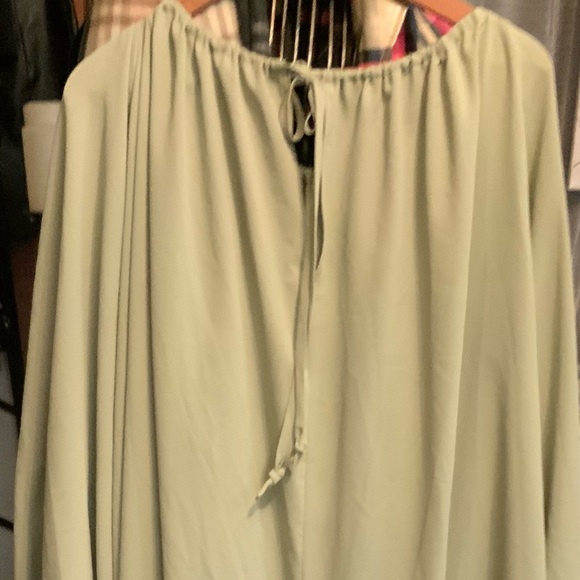 NAP long spruce green draw string neck (for off shoulder option) lounging gown - Picture 2 of 3